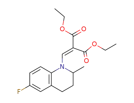 Molecular Structure of 105450-09-7 (Diethyl (2-methyl-6-fluorotetrahydro-quinolin-1-yl)methylenemalonate)