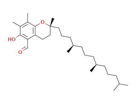 Molecular Structure of 113348-75-7 (6-hydroxy-2,7,8-trimethyl-2-(4,8,12-trimethyltridecyl)chroman-5-carbaldehyde)