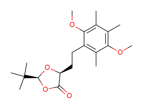 (2S,5S)-2-(tert.-Butyl)5-<2,5-dimethoxy-3,4,6-trimethylphenyl)ethyl>-1,3-dioxolan-4-on