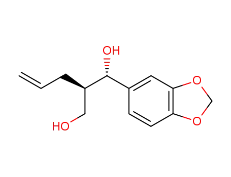 Molecular Structure of 195321-26-7 ((1S,2R)-2-allyl-1-(3,4-methylenedioxyphenyl)-1,3-propanediol)