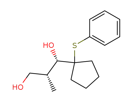 Molecular Structure of 138751-07-2 ((1S,2S)-2-methyl-1-(1-phenylsulfanylcyclopentyl)propane-1,3-diol)