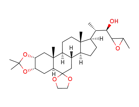 Molecular Structure of 223117-11-1 ((2R,3S,5α,22R)-23,24-epoxy-6,6-(ethylenedioxy)-2,3-(isopropylidenedioxy)-26,27-dinorcholestan-22-ol)