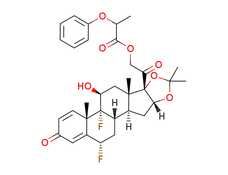 Molecular Structure of 1217194-25-6 ((6α,11β,16α)-6,9-difluoro-11,21-dihydroxy-16,17-[(1-methylethylidene)bis(oxy)]pregna-1,4-diene-3,20-dione-21-(2'-phenoxypropionate))
