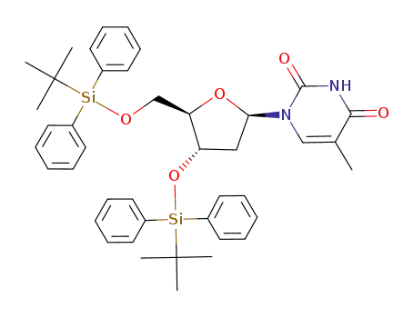 Molecular Structure of 118068-35-2 (3',5'-bis-O-(tert-butyldiphenylsilyl)-thymidine)