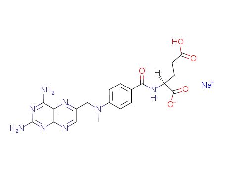 Molecular Structure of 7532-09-4 (sodium N-[4-[[(2,4-diamino-6-pteridinyl)methyl]methylamino]benzoyl]-L-glutamate)