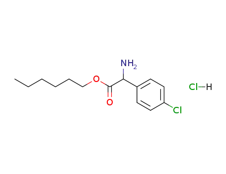 Molecular Structure of 131402-92-1 (Amino-(4-chloro-phenyl)-acetic acid hexyl ester; hydrochloride)