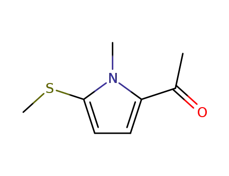 Molecular Structure of 156210-71-8 (Ethanone, 1-[1-methyl-5-(methylthio)-1H-pyrrol-2-yl]- (9CI))