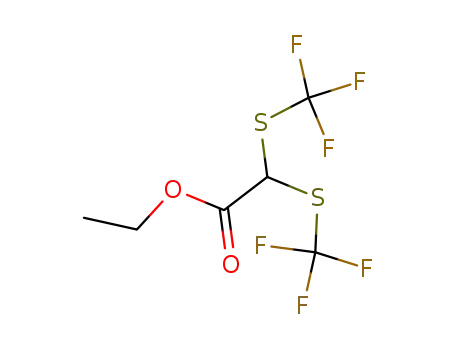 Molecular Structure of 84132-17-2 (Ethyl 2,2-Bis<(trifluoromethyl)thio>acetate)