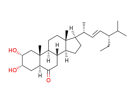 Molecular Structure of 81481-12-1 (2α,3α-dihydroxy-24S-ethyl-5α-cholest-22E-en-6-one)