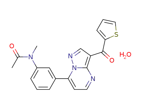 N-methyl-N-(3-{3-[2-thienylcarbonyl]-pyrazol-[1,5-a]pyrimidin-7-yl}phenyl)acetamide hydrate