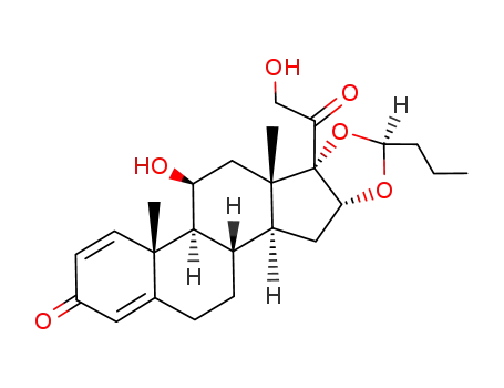 Molecular Structure of 51372-28-2 ((S)-16alpha,17-(butylidenedioxy)-11beta,21-dihydroxypregna-1,4-diene-3,20-dione)