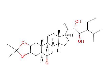 Molecular Structure of 123450-38-4 ((1R,3aS,3bS,5aS,6aS,9aR,10aR,10bS,12aS)-1-((1S,2S,3S,4S)-4-Ethyl-2,3-dihydroxy-1,5-dimethyl-hexyl)-8,8,10a,12a-tetramethyl-hexadecahydro-7,9-dioxa-dicyclopenta[a,h]phenanthren-5-one)