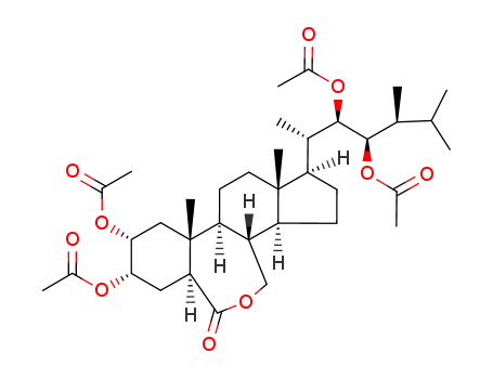 Molecular Structure of 76987-58-1 (2α,3α-22R,23R-tetraacetoxy-B-homo-7-oxa-24S-methyl-5α-cholestan-6-one)