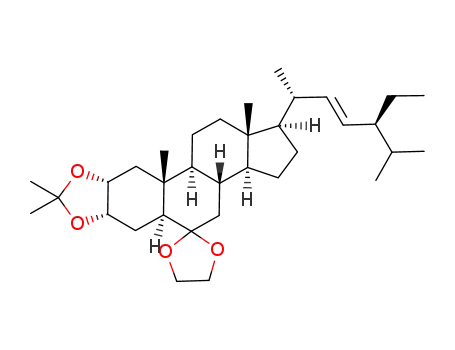 Molecular Structure of 81481-14-3 (6,6-ethylenedioxy-2α,3α-isopropylidenedioxy-24S-ethyl-5α-cholest-22E-ene)