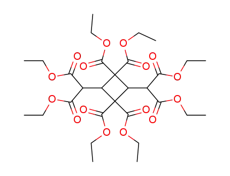 Molecular Structure of 98129-24-9 (2,4-bis-(bis-ethoxycarbonyl-methyl)-cyclobutane-1,1,3,3-tetracarboxylic acid tetraethyl ester)