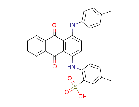 Molecular Structure of 3179-85-9 (4-(9,10-dioxo-4-<i>p</i>-toluidino-9,10-dihydro-[1]anthrylamino)-toluene-3-sulfonic acid)