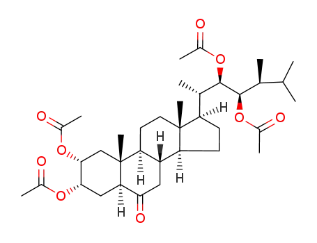Molecular Structure of 77027-48-6 (2,3,22,23-tetra-O-acetylcastasterone)