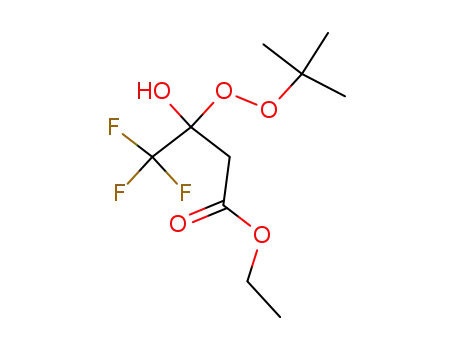 Molecular Structure of 129657-54-1 (3-tert-Butylperoxy-4,4,4-trifluoro-3-hydroxy-butyric acid ethyl ester)