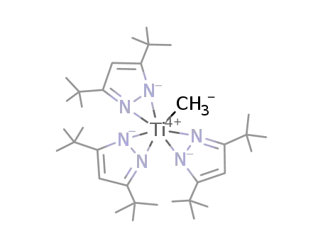 Molecular Structure of 222026-93-9 (methyltris(3,5-di-tert-butylpyrazolylato)titanium(IV))