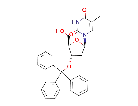 Molecular Structure of 73189-04-5 (Thymidine, 3'-O-(triphenylmethyl)-)