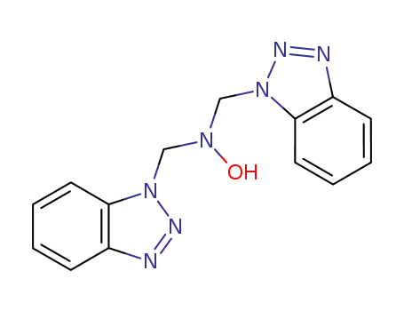 Molecular Structure of 28539-14-2 (N,N-bis(benzotriazol-1-ylmethyl)hydroxylamine)