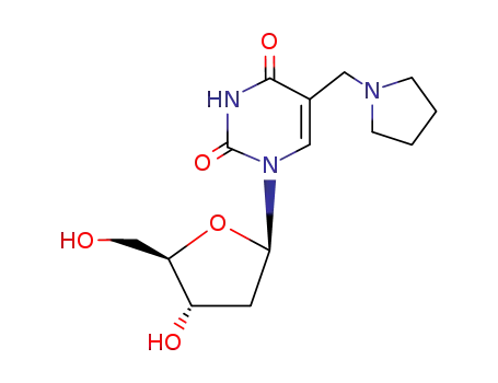Molecular Structure of 73213-46-4 (Thymidine, a-1-pyrrolidinyl-)