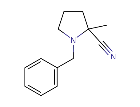 Molecular Structure of 1310563-79-1 (1-benzyl-2-methylpyrrolidine-2-carbonitrile)