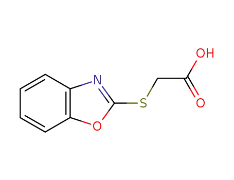 Molecular Structure of 58089-32-0 ((1,3-BENZOXAZOL-2-YLTHIO)ACETIC ACID)