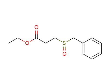 Molecular Structure of 72286-17-0 (Propanoic acid, 3-[(phenylmethyl)sulfinyl]-, ethyl ester)