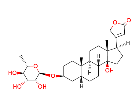 Card-20(22)-enolide,3-[(6-deoxy-a-L-mannopyranosyl)oxy]-14-hydroxy-,(3b,5b)-