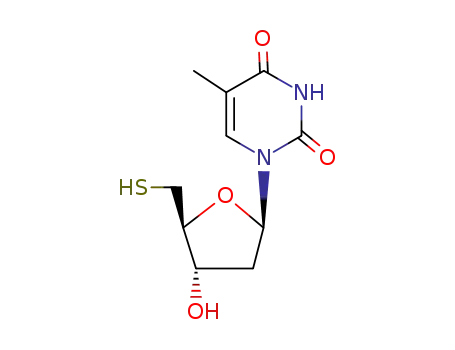 Molecular Structure of 7150-83-6 (1-(2-deoxy-5-thiopentofuranosyl)-5-methylpyrimidine-2,4(1H,3H)-dione)