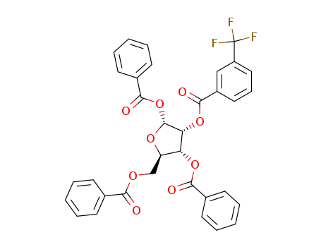 Molecular Structure of 145828-13-3 (α-D-1,3,5-tri-O-benzoyl-2-O-[3-(trifluoromethyl)benzoyl]ribofuranose)