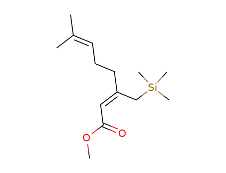 2,6-Octadienoic acid, 7-methyl-3-[(trimethylsilyl)methyl]-, methyl ester,
(Z)-