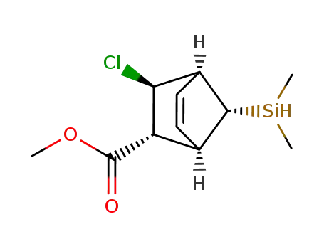 Molecular Structure of 321172-27-4 ((1R,2R,3R,4R,7R)-3-Chloro-7-dimethylsilanyl-bicyclo[2.2.1]hept-5-ene-2-carboxylic acid methyl ester)