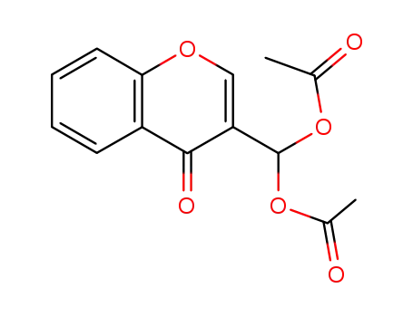 Molecular Structure of 74990-95-7 (4H-1-Benzopyran-4-one, 3-[bis(acetyloxy)methyl]-)