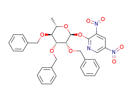Molecular Structure of 103383-31-9 (3,5-dinitro-2-pyridyl-2,3,4-tri-O-benzyl-α-L-rhamnopyranose)