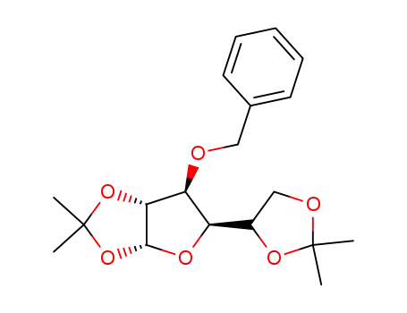 Molecular Structure of 591727-19-4 (1-2,5-6 di-O-isopropylidene 3-O-benzyl α(D)gluco-pentoaldofuranose)