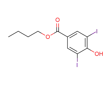 Molecular Structure of 51-38-7 (butyl 4-hydroxy-3,5-diiodobenzoate)