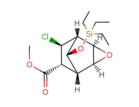 Molecular Structure of 321172-83-2 ((1R,2R,4S,5S,6R,7S,8R)-7-Chloro-8-triethylsilanyloxy-3-oxa-tricyclo[3.2.1.0<sup>2,4</sup>]octane-6-carboxylic acid methyl ester)