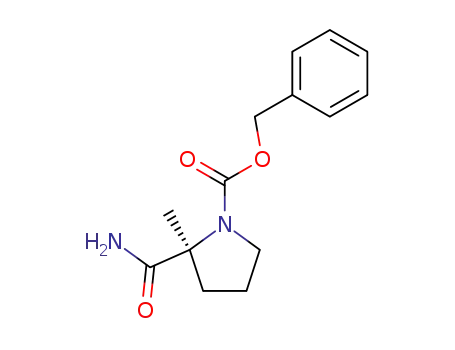 Molecular Structure of 1031890-09-1 (Benzyl (S)-2-carbaMoyl-2-Methylpyrrolidine-1-carboxylate)