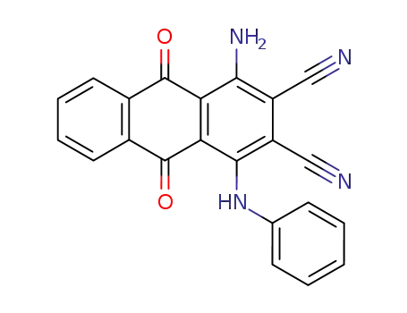 Molecular Structure of 86397-45-7 (1-amino-9,10-dioxo-4-phenylamino-9,10-dihydroanthracene-2,3-dicarbonitrile)