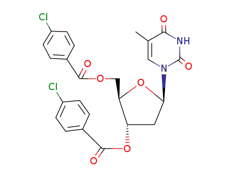 Molecular Structure of 4449-32-5 (Thymidine, 3',5'-bis(4-chlorobenzoate))