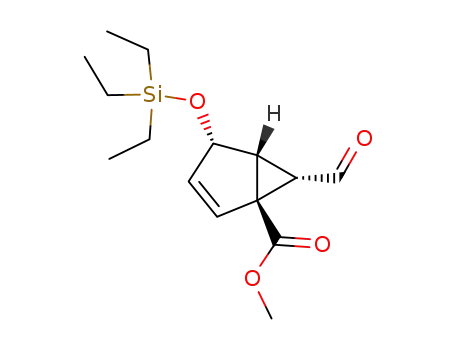Molecular Structure of 321172-40-1 ((1S,4S,5R,6S)-6-Formyl-4-triethylsilanyloxy-bicyclo[3.1.0]hex-2-ene-1-carboxylic acid methyl ester)