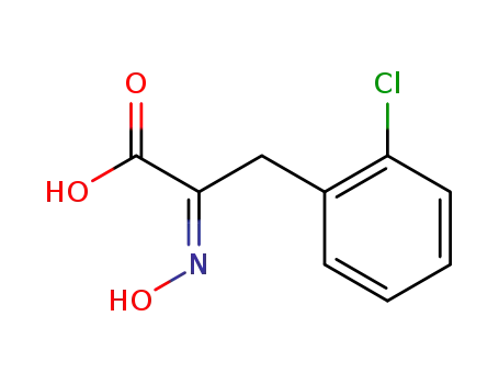 Molecular Structure of 139109-52-7 (Benzenepropanoic acid, 2-chloro-a-(hydroxyimino)-, (Z)-)