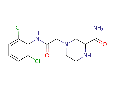 Molecular Structure of 83863-78-9 (3-carbamoyl-N-(2,6-dichlorophenyl)piperazine-1-acetamide)