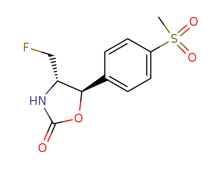 Molecular Structure of 108656-28-6 ((4S,5R)-4-fluoromethyl-5-<4-(methylsulphonyl)phenyl>-2-oxazolidinone)