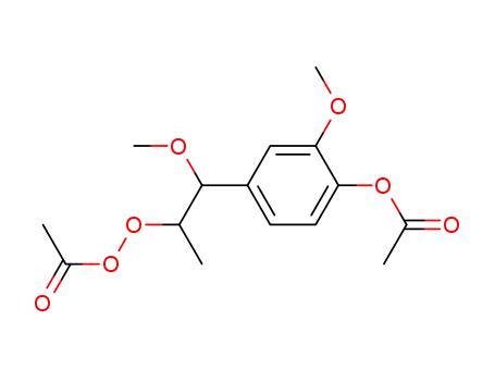Molecular Structure of 138252-52-5 (Acetic acid 4-(2-acetylperoxy-1-methoxy-propyl)-2-methoxy-phenyl ester)