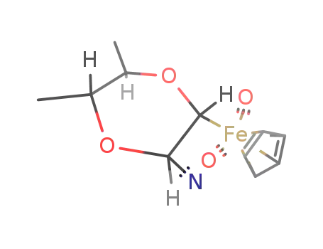 Molecular Structure of 101225-00-7 ({(2R,3R,5R,6R)-3-cyano-5,6-dimethyl-1,4-dioxan-2-yl}dicarbonyl(η5-cyclopentadienyl)iron(II))
