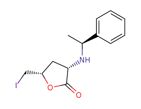 Molecular Structure of 176966-58-8 ((3S,5S)-5-Iodomethyl-3-((S)-1-phenyl-ethylamino)-dihydro-furan-2-one)