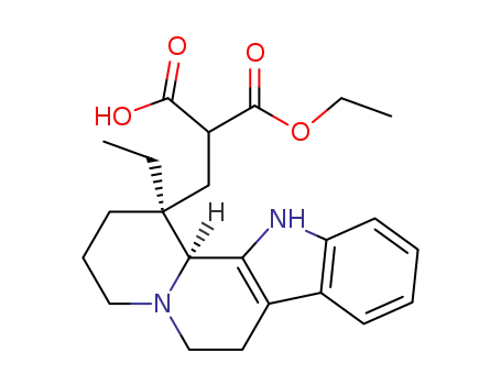 Molecular Structure of 77793-33-0 ((+/-)-1α-ethyl-1β-(2'-carboxy-2'-ethoxycarbonylethyl)-1,2,3,4,6,7,12,12bα-octahydro-indolo<2,3-a>quinolizine)
